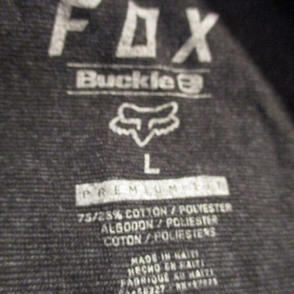 FOX Head Men Large Gray Red Blue Graphic Motocross Racing Short Sleeve Shirt - Picture 6 of 6